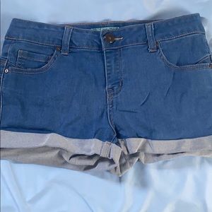 Blue denim shorts
